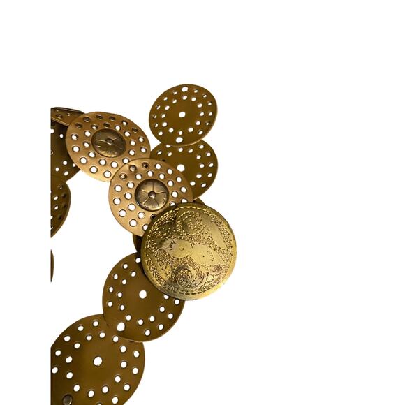 Boho Brass Disc Medallion Belt XL 45in Vintage Style Man Made Materials - Picture 5 of 5